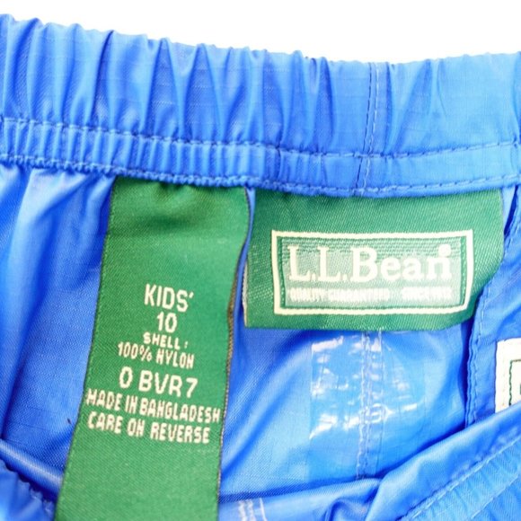 LL BEAN Kids Windbreaker Jogger Pants 10 Blue Nylon Rain Sport Stretch Outdoor - Picture 2 of 11